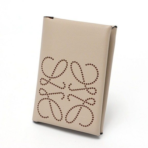LOEWE Gray Leather Card Holder - Picture 1 of 5